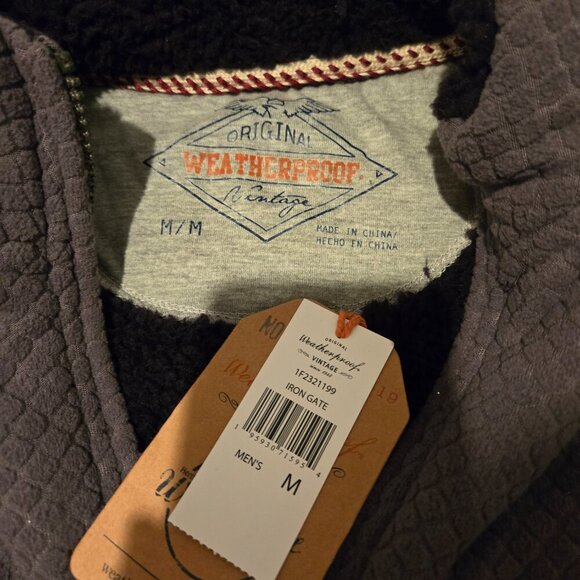 NWT Weatherproof Quilted 1/4 Zip Pullover Iron Gate M - Picture 3 of 4